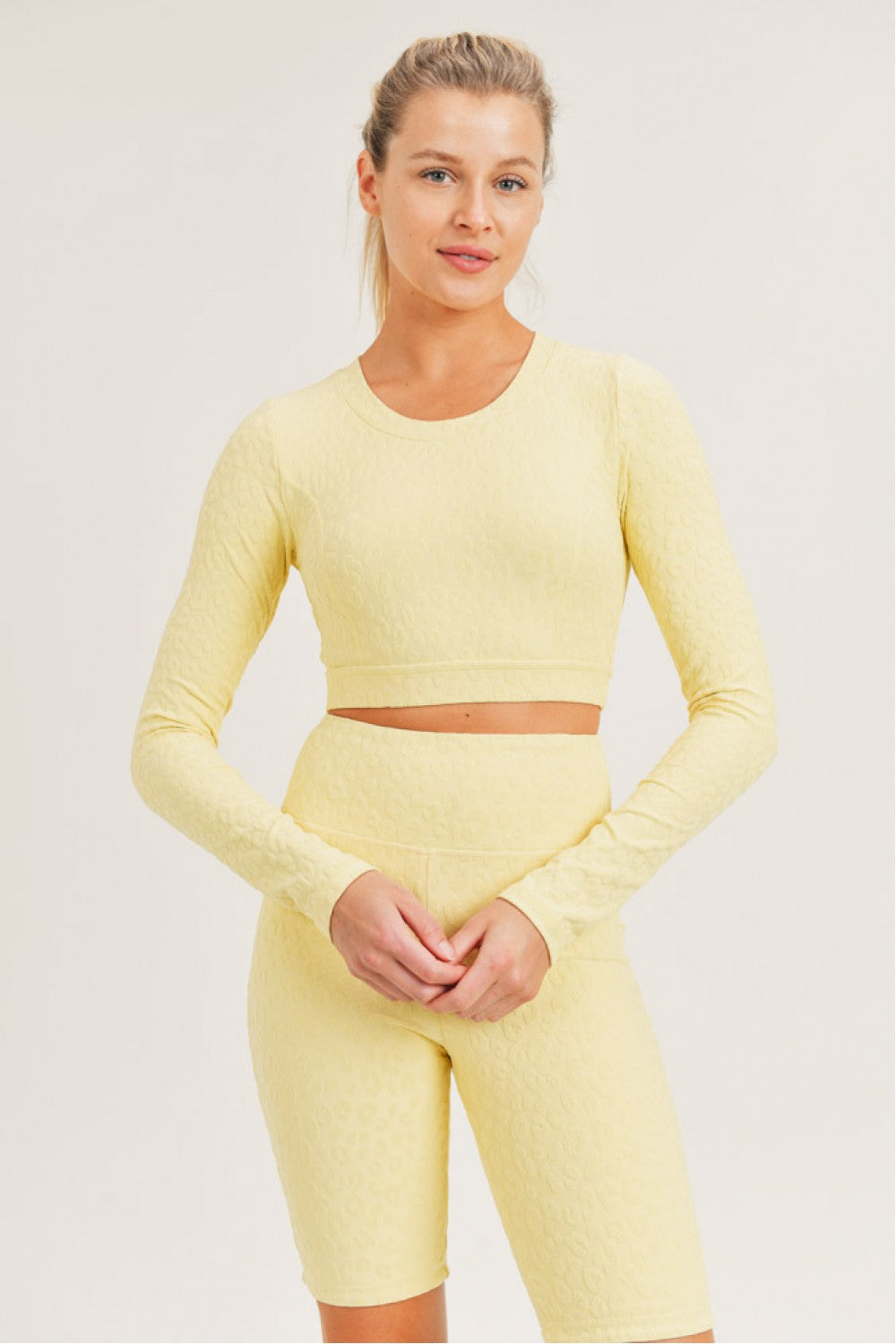 Leapord Printed Jacquard Tactel Active Crop Top