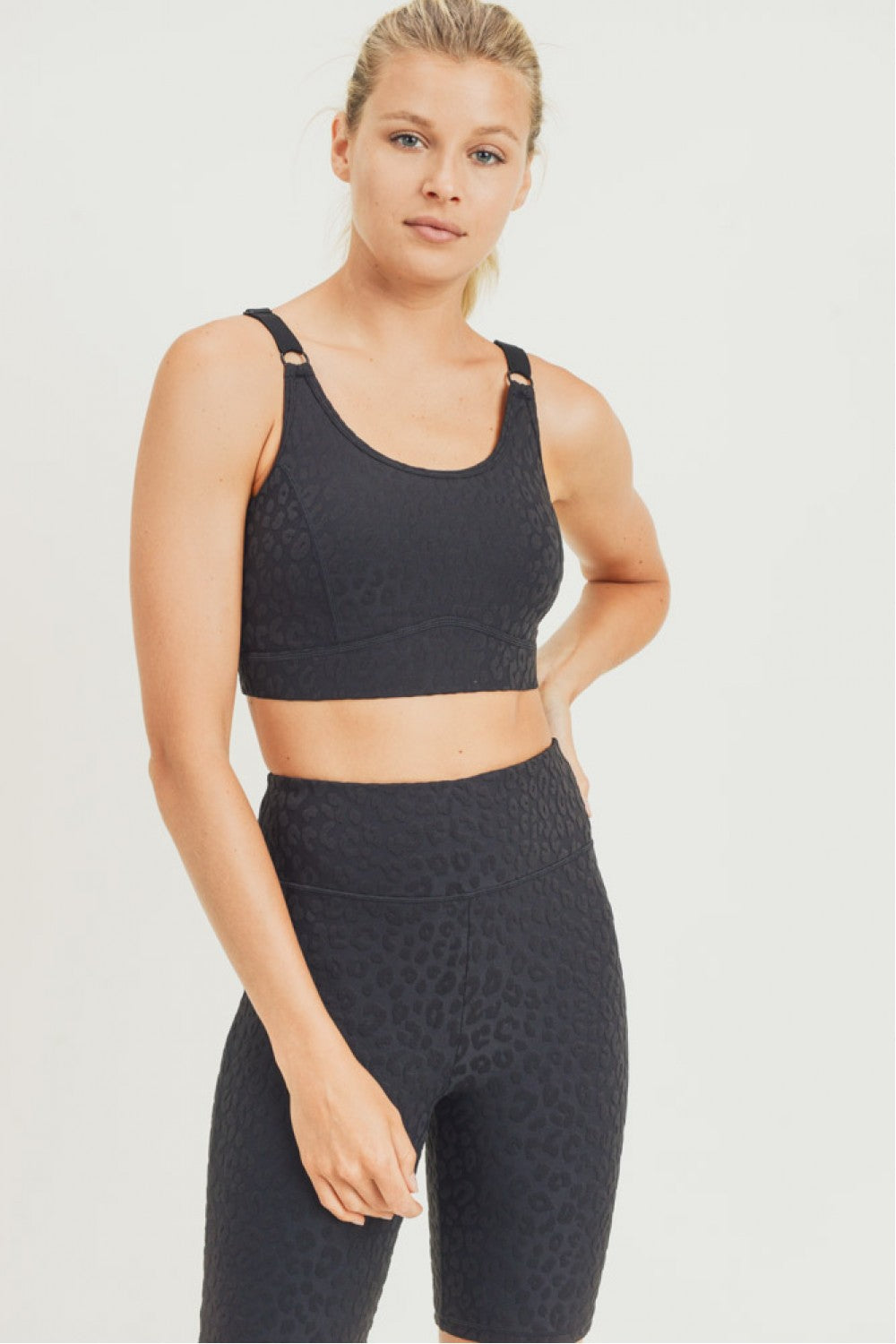 Leopard Jacquard Sports Bra