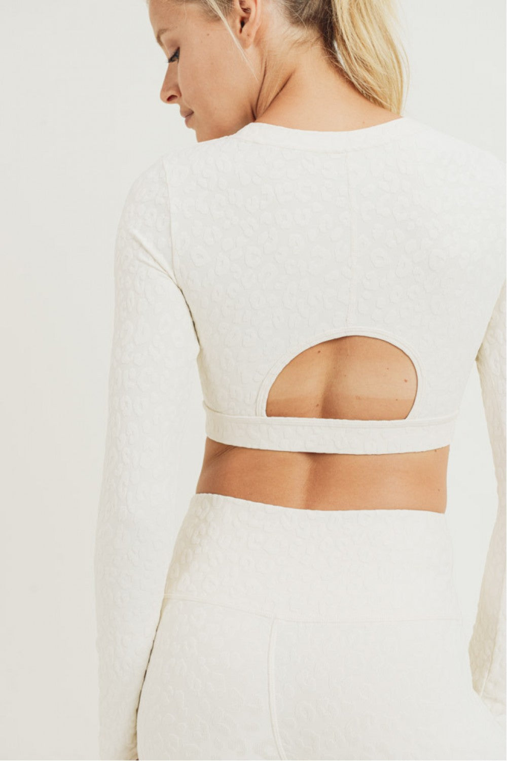 Leapord Printed Jacquard Tactel Active Crop Top