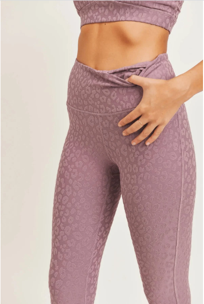 Leopard Jacquard High Waisted Leggings