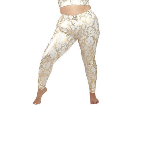 Gold Snake Print Leggings