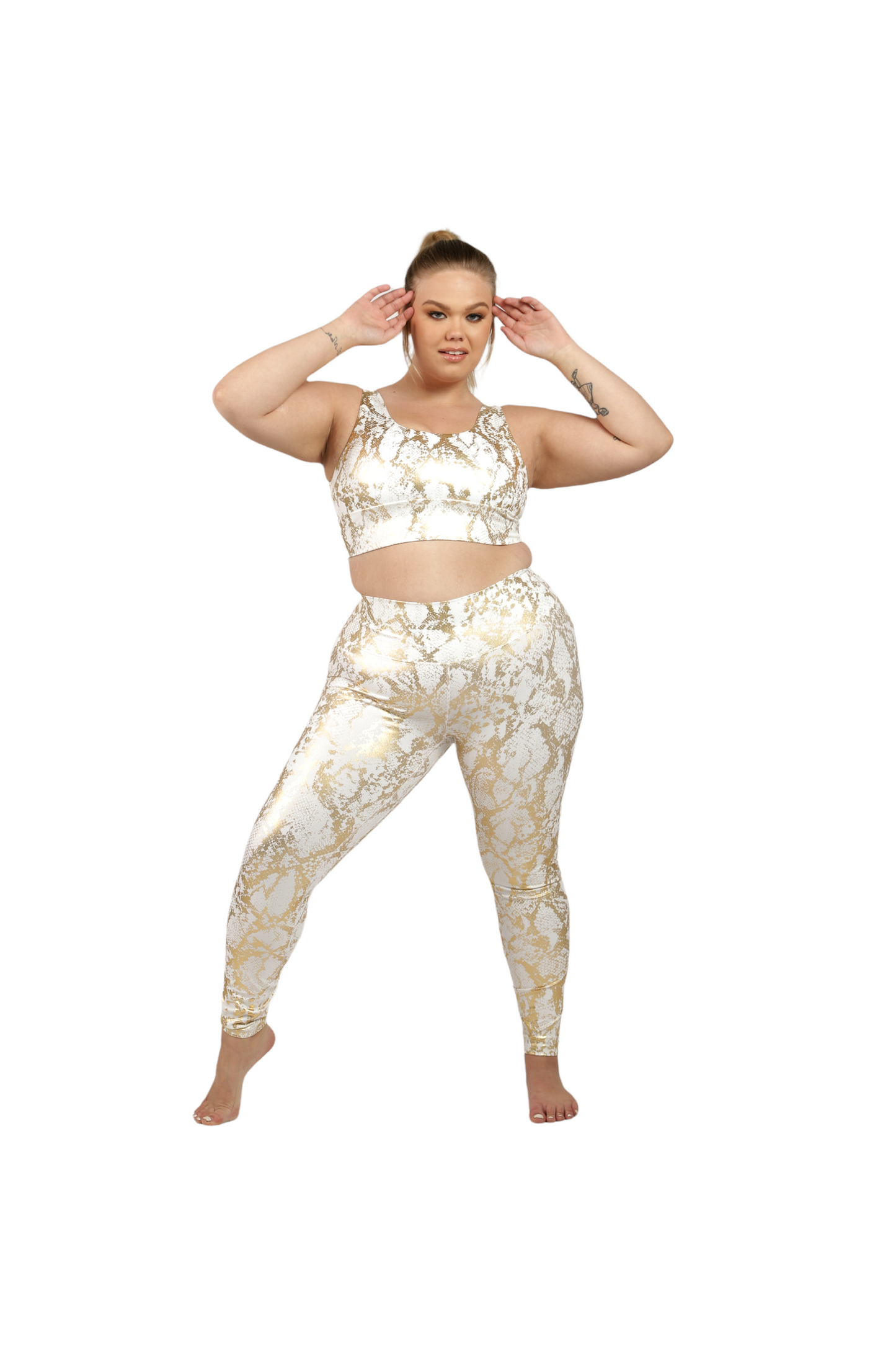 Gold Snake Print Leggings