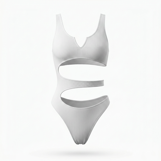 White Cut Out One Piece Swimsuit