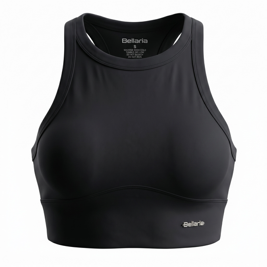 Bellaria Active High-Neck Sports Bra- Black