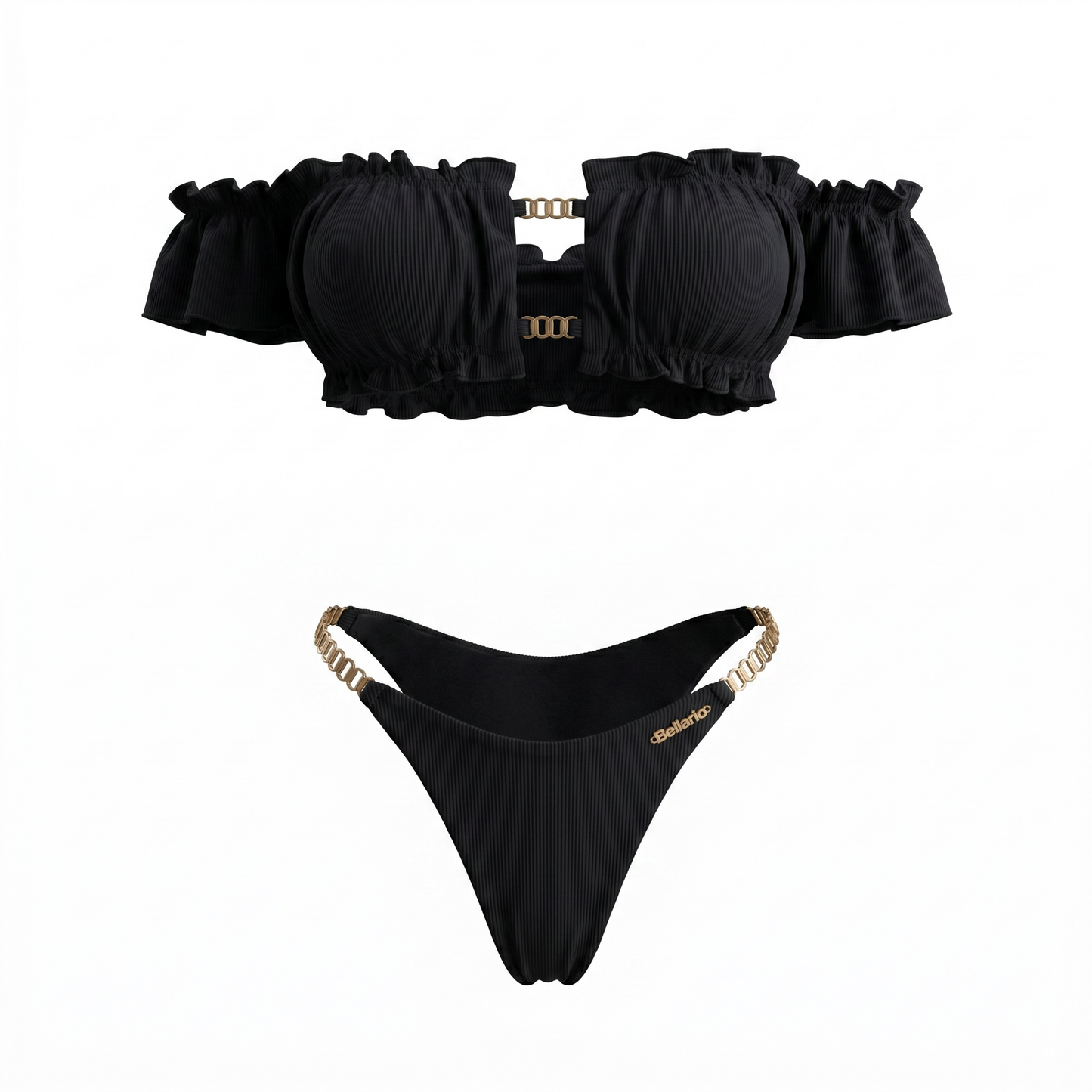 Cotton Candy Chain Bikini Set -Black
