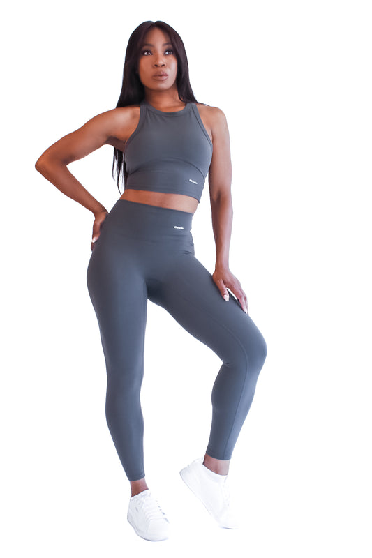 Heather Waist Length Sports Bra